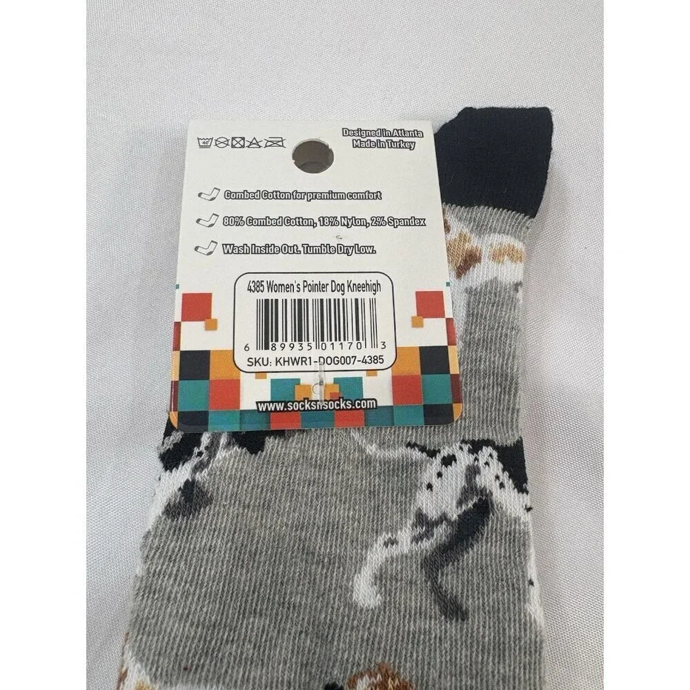 Socks N Socks Womens One Size Pointer Dog Kneehigh Graphic Socks 1 Pair